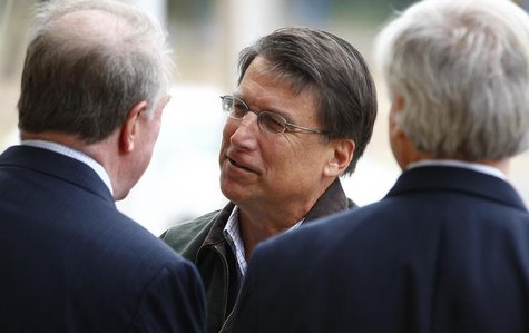 Pat McCrory meets supporters outside Myers Park Traditional Elementary school during the U.S. presidential election in Charlotte, North Caro Pat McCrory meets supporters outside Myers Park Traditional Elementary school during the U.S. presidential election in Charlotte, North Caro