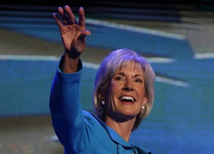 U.S. Secretary of Health and Human Services Kathleen Sebelius addresses the first session of the Democratic National Convention in Charlotte U.S. Secretary of Health and Human Services Kathleen Sebelius addresses the first session of the Democratic National Convention in Charlotte
