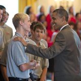 Holland High's Connor Bos (L) has met President Obama (courtesy photo) Holland High's Connor Bos (L) has met President Obama (courtesy photo)