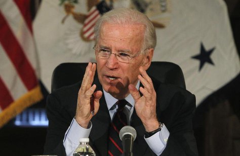 U.S. Vice President Joe Biden makes remarks during roundtable discussion on gun control at Girard College in Philadelphia, Pennsylvania, Feb U.S. Vice President Joe Biden makes remarks during roundtable discussion on gun control at Girard College in Philadelphia, Pennsylvania, Feb