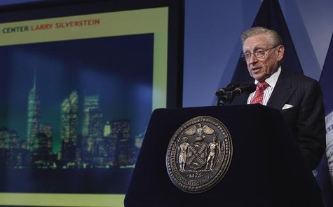 World Trade Center developer Larry Silverstein speaks at an event to update the public on the pace of development at the site in New York Se World Trade Center developer Larry Silverstein speaks at an event to update the public on the pace of development at the site in New York Se