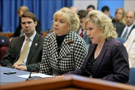 from left to right, Sean McCann, Tonya Schuitmaker and Margaret O'Brien testifying before the State Senate Transportation Committee to rename section of I-94 from left to right, Sean McCann, Tonya Schuitmaker and Margaret O'Brien testifying before the State Senate Transportation Committee to rename section of I-94