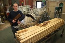 NRRI's Matt Aro with thermal modification kiln NRRI's Matt Aro with thermal modification kiln