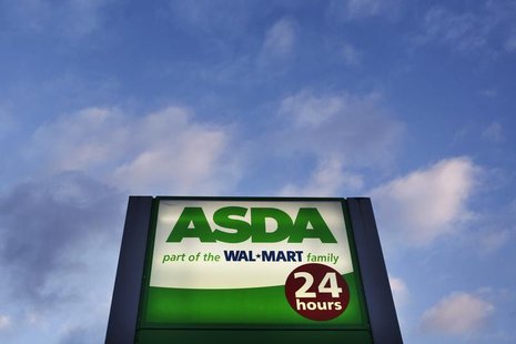 A sign for the ASDA supermarket chain stands outside a store in London, January 23, 2012. REUTERS/Finbarr O'Reilly A sign for the ASDA supermarket chain stands outside a store in London, January 23, 2012. REUTERS/Finbarr O'Reilly