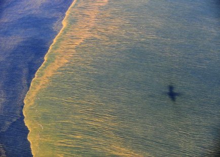 Oil is seen on the surface of the Gulf of Mexico in an aerial view of the Deepwater Horizon oil spill off the coast of Mobile, Alabama, in t Oil is seen on the surface of the Gulf of Mexico in an aerial view of the Deepwater Horizon oil spill off the coast of Mobile, Alabama, in t