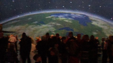 Earth rise over the new director's reception in the main hall of the museum. Earth rise over the new director's reception in the main hall of the museum.