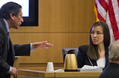 Prosecutor Juan Martinez asks Jodi Arias a question about her diary during cross examination in Maricopa County Superior Court in Phoenix, A Prosecutor Juan Martinez asks Jodi Arias a question about her diary during cross examination in Maricopa County Superior Court in Phoenix, A