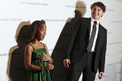 Director Benh Zeitlin and actress Quvenzhane Wallis react as they arrive at the National Board of Review Awards in New York January 8, 2013. Director Benh Zeitlin and actress Quvenzhane Wallis react as they arrive at the National Board of Review Awards in New York January 8, 2013.