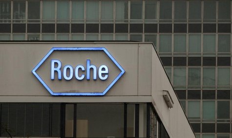 The logo of Swiss pharmaceutical company Roche is seen at the company's headquarters in Basel April 5, 2012. REUTERS/Arnd Wiegmann The logo of Swiss pharmaceutical company Roche is seen at the company's headquarters in Basel April 5, 2012. REUTERS/Arnd Wiegmann