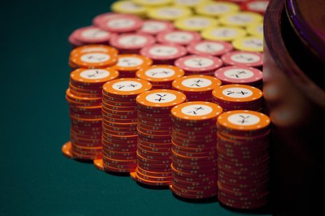 Casino chips are seen on a gaming table inside a casino on the opening day of Sheraton Macao hotel at Sands Cotai Central in Macau September Casino chips are seen on a gaming table inside a casino on the opening day of Sheraton Macao hotel at Sands Cotai Central in Macau September