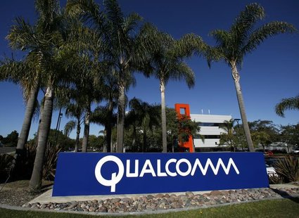 A Qualcomm sign is seen at one of Qualcomm's numerous buildings located on its San Diego Campus February 7, 2011. REUTERS/Mike Blake A Qualcomm sign is seen at one of Qualcomm's numerous buildings located on its San Diego Campus February 7, 2011. REUTERS/Mike Blake