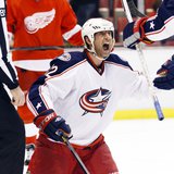 Vinny Prospal celebrates after scoring with 24.7 seconds to give the Blue Jackets a 3-2 win over the Red Wings Vinny Prospal celebrates after scoring with 24.7 seconds to give the Blue Jackets a 3-2 win over the Red Wings