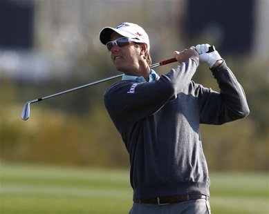 Nicolas Colsaerts of Belgium watches his second shot on the first hole during the second round of the WGC-Accenture Match Play Championship Nicolas Colsaerts of Belgium watches his second shot on the first hole during the second round of the WGC-Accenture Match Play Championship