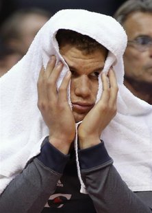 Los Angeles Clippers' Blake Griffin reacts on the bench as the Clippers trail the San Antonio Spurs during the fourth quarter of an NBA bask Los Angeles Clippers' Blake Griffin reacts on the bench as the Clippers trail the San Antonio Spurs during the fourth quarter of an NBA bask