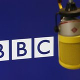 The microphone that newsreader Iain Purdon used to deliver the final BBC World Service news bulletin from BBC Bush House is seen in central The microphone that newsreader Iain Purdon used to deliver the final BBC World Service news bulletin from BBC Bush House is seen in central