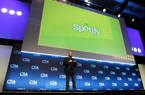 Daniel Ek, CEO & Co-Founder of Spotify, addresses attendees during the International CTIA WIRELESS Conference & Exposition in New Orleans, L Daniel Ek, CEO & Co-Founder of Spotify, addresses attendees during the International CTIA WIRELESS Conference & Exposition in New Orleans, L