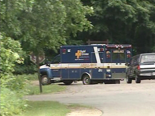 An ambulance leaves High Cliff State Park, June 4, 2010. (courtesy of FOX 11). An ambulance leaves High Cliff State Park, June 4, 2010. (courtesy of FOX 11).