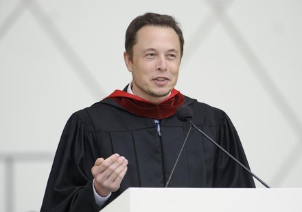 Elon Musk, co-founder of SpaceX and Tesla Motors, speaks at the California Institute of Technology commencement ceremony in Pasadena, Califo Elon Musk, co-founder of SpaceX and Tesla Motors, speaks at the California Institute of Technology commencement ceremony in Pasadena, Califo