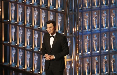Oscar host Seth MacFarlane speaks on stage at the 85th Academy Awards in Hollywood, California, February 24, 2013. REUTERS/Mario Anzuoni Oscar host Seth MacFarlane speaks on stage at the 85th Academy Awards in Hollywood, California, February 24, 2013. REUTERS/Mario Anzuoni
