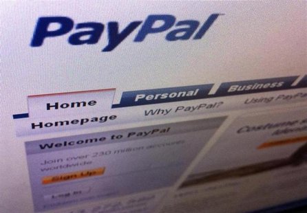 A page from the PayPal website is seen in Singapore July 21, 2011. REUTERS/Tan Shung Sin A page from the PayPal website is seen in Singapore July 21, 2011. REUTERS/Tan Shung Sin