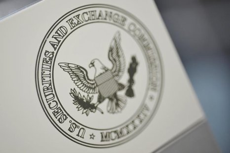 The U.S. Securities and Exchange Commission logo adorns an office door at the SEC headquarters in Washington, June 24, 2011. REUTERS/Jonatha The U.S. Securities and Exchange Commission logo adorns an office door at the SEC headquarters in Washington, June 24, 2011. REUTERS/Jonatha