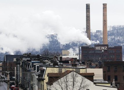 The former Heinz factory, now home to loft apartments, looks over Pittsburgh Pennsylvania's North Side February 14, 2013. REUTERS/Jason Cohn The former Heinz factory, now home to loft apartments, looks over Pittsburgh Pennsylvania's North Side February 14, 2013. REUTERS/Jason Cohn