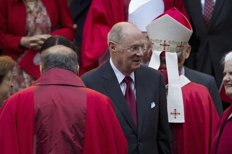 Supreme Court Justice Anthony Kennedy (C) leaves at the conclusion of the annual Red Mass held at the Cathedral of St. Matthew the Apostle i Supreme Court Justice Anthony Kennedy (C) leaves at the conclusion of the annual Red Mass held at the Cathedral of St. Matthew the Apostle i