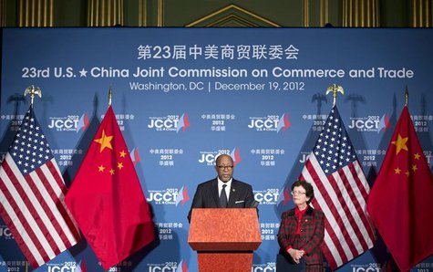 U.S. Trade Representative Ron Kirk and Acting Secretary of Commerce Rebecca Blank speak at a news conference during the 23rd session of the U.S. Trade Representative Ron Kirk and Acting Secretary of Commerce Rebecca Blank speak at a news conference during the 23rd session of the