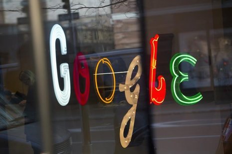 The Google signage is seen at the company's headquarters in New York January 8, 2013. REUTERS/Andrew Kelly The Google signage is seen at the company's headquarters in New York January 8, 2013. REUTERS/Andrew Kelly