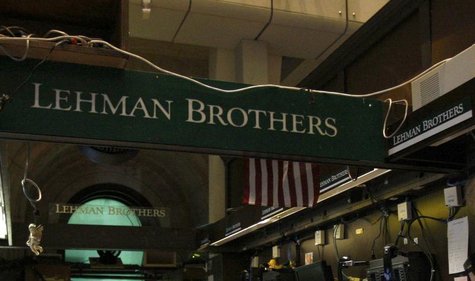The Lehman Brothers booth on the trading floor of the New York Stock Exchange, is shown in this September 16, 2008 file photo. REUTERS/Brend The Lehman Brothers booth on the trading floor of the New York Stock Exchange, is shown in this September 16, 2008 file photo. REUTERS/Brend