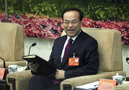 Sun Zhengcai, then party chief of Jilin province attends a meeting held on the sidelines of the 18th National Congress of the CPC, in Beijin Sun Zhengcai, then party chief of Jilin province attends a meeting held on the sidelines of the 18th National Congress of the CPC, in Beijin