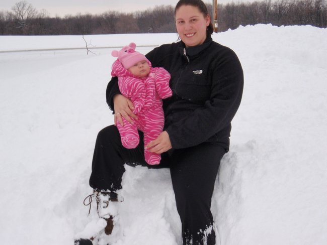 Her first snow day. 