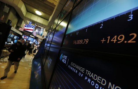 A screen on the trading floor shows the Dow Jones Industrial average after the closing bell at the New York Stock Exchange, February 1, 2013 A screen on the trading floor shows the Dow Jones Industrial average after the closing bell at the New York Stock Exchange, February 1, 2013