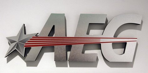 The logo of Anschutz Entertainment Group (AEG), a subsidiary of the Anschutz Company, is seen in Los Angeles, California February 9, 2011. R The logo of Anschutz Entertainment Group (AEG), a subsidiary of the Anschutz Company, is seen in Los Angeles, California February 9, 2011. R