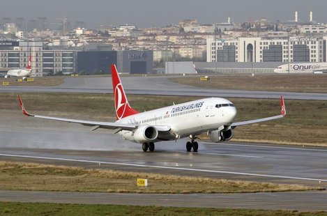 A Turkish Airlines plane takes off at Ataturk International Airport in Istanbul November 30, 2012. REUTERS/Osman Orsal A Turkish Airlines plane takes off at Ataturk International Airport in Istanbul November 30, 2012. REUTERS/Osman Orsal