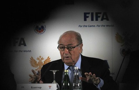 FIFA President Sepp Blatter speaks during a news conference in St. Petersburg January 20, 2013. REUTERS/Alexander Demianchuk FIFA President Sepp Blatter speaks during a news conference in St. Petersburg January 20, 2013. REUTERS/Alexander Demianchuk