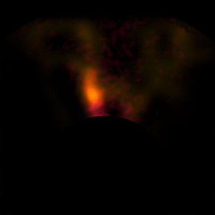 An image from the NACO system on ESO’s Very Large Telescope shows a candidate protoplanet in the disc of gas and dust around the young star An image from the NACO system on ESO’s Very Large Telescope shows a candidate protoplanet in the disc of gas and dust around the young star
