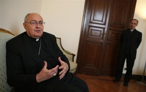 Cardinal Leonardo Sandri gestures during an interview with Reuters in Rome, March 2, 2013. REUTERS/Tony Gentile Cardinal Leonardo Sandri gestures during an interview with Reuters in Rome, March 2, 2013. REUTERS/Tony Gentile
