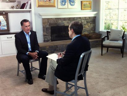Former Republican presidential candidate Mitt Romney (L) speaks with FOX News Sunday's Chris Wallace at his son's home in San Diego, Califor Former Republican presidential candidate Mitt Romney (L) speaks with FOX News Sunday's Chris Wallace at his son's home in San Diego, Califor