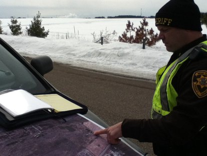 Wood County Sheriff's Department Lt. Shawn Becker coordinating search for missing K9 officer "Toro" 3/4/13 Wood County Sheriff's Department Lt. Shawn Becker coordinating search for missing K9 officer "Toro" 3/4/13