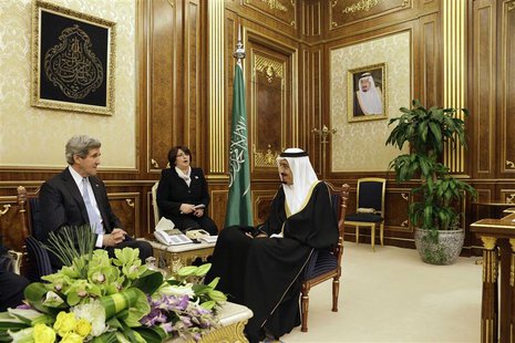 U.S. Secretary of State John Kerry (L) meets with Saudi Arabia's Deputy Foreign Minister Prince Abdulaziz bin Abdullah at Al-Yamamah Palace U.S. Secretary of State John Kerry (L) meets with Saudi Arabia's Deputy Foreign Minister Prince Abdulaziz bin Abdullah at Al-Yamamah Palace