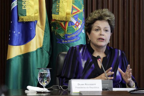 Brazil's President Dilma Rousseff reacts during a meeting of the National Council for Scientific and Technological Development at the Planal Brazil's President Dilma Rousseff reacts during a meeting of the National Council for Scientific and Technological Development at the Planal