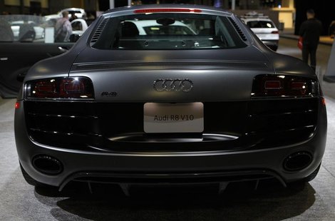 The rear end of a 2013 Audi R8 is seen at the Washington Auto show February 6, 2013. REUTERS/Gary Cameron The rear end of a 2013 Audi R8 is seen at the Washington Auto show February 6, 2013. REUTERS/Gary Cameron