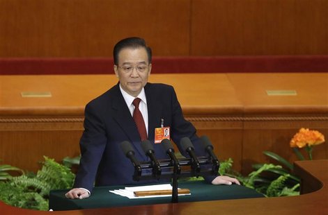 China's Premier Wen Jiabao delivers a speech during the opening ceremony of National People's Congress (NPC) at the Great Hall of the People China's Premier Wen Jiabao delivers a speech during the opening ceremony of National People's Congress (NPC) at the Great Hall of the People