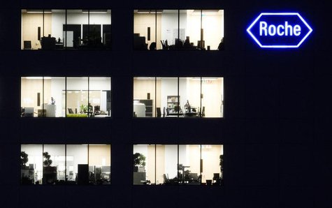A logo of Swiss pharmaceutical company Roche is pictured at a company's building in Rotkreuz, April 12, 2012. REUTERS/Michael Buholzer A logo of Swiss pharmaceutical company Roche is pictured at a company's building in Rotkreuz, April 12, 2012. REUTERS/Michael Buholzer