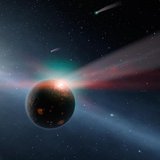 NASA undated handout image shows an artist's conception of a storm of comets around a star near our own, called Eta Corvi. REUTERS/NASA/JPL- NASA undated handout image shows an artist's conception of a storm of comets around a star near our own, called Eta Corvi. REUTERS/NASA/JPL-