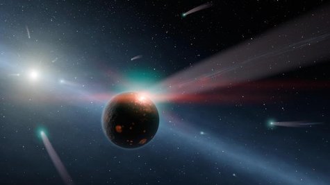 NASA undated handout image shows an artist's conception of a storm of comets around a star near our own, called Eta Corvi. REUTERS/NASA/JPL- NASA undated handout image shows an artist's conception of a storm of comets around a star near our own, called Eta Corvi. REUTERS/NASA/JPL-