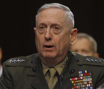 U.S. Marine Corps General James Mattis testifies before the Senate Armed Services Committee in Washington March 5, 2013, with regard to the U.S. Marine Corps General James Mattis testifies before the Senate Armed Services Committee in Washington March 5, 2013, with regard to the