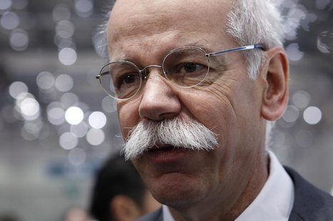 Daimler AG Chief Executive Dieter Zetsche answers a reporter questions after the presentation of the new cars during the first media day of Daimler AG Chief Executive Dieter Zetsche answers a reporter questions after the presentation of the new cars during the first media day of
