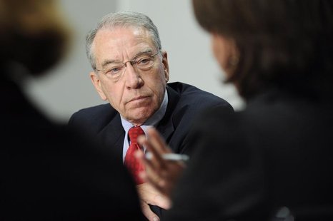 Senator Charles Grassley (R-IA) listens to a question during the 2009 Reuters Washington Summit in Washington, October 19, 2009. REUTERS/Jon Senator Charles Grassley (R-IA) listens to a question during the 2009 Reuters Washington Summit in Washington, October 19, 2009. REUTERS/Jon